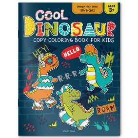 Cool Dinosaur Copy Coloring Book For Kids