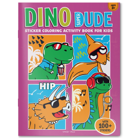 Dino Super Dude Sticker Coloring Book For Kids