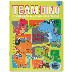 Team Dino Sticker Coloring Book For Kids